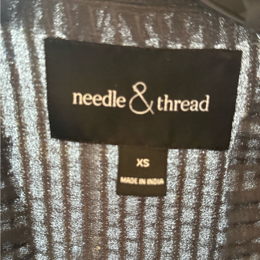Needle & Thread Silver Striped Sequin Fabric - image 4
